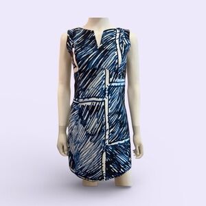 MILLY Women’s Designer Dress Blue + White Shift 2
